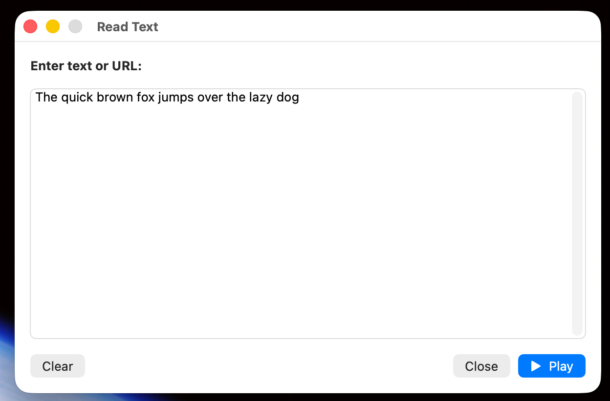 Text input window
